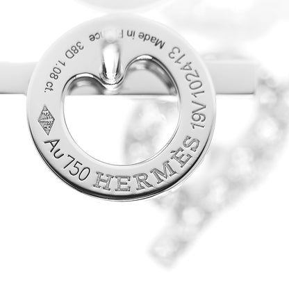 Hermes 18K White Gold Diamond Finesse Earrings 2 of 3