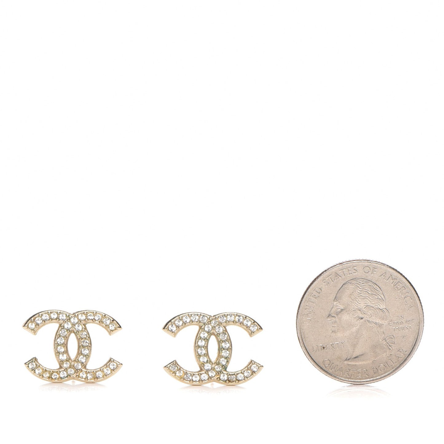 Crystal CC Earrings Gold