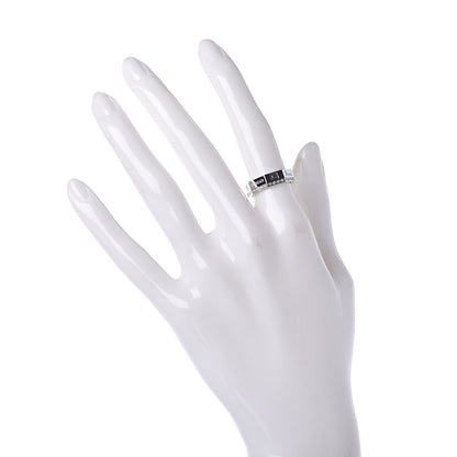 Gucci 18K White Gold Diamond Octagon Logo Band Ring 49 5 2 of 6