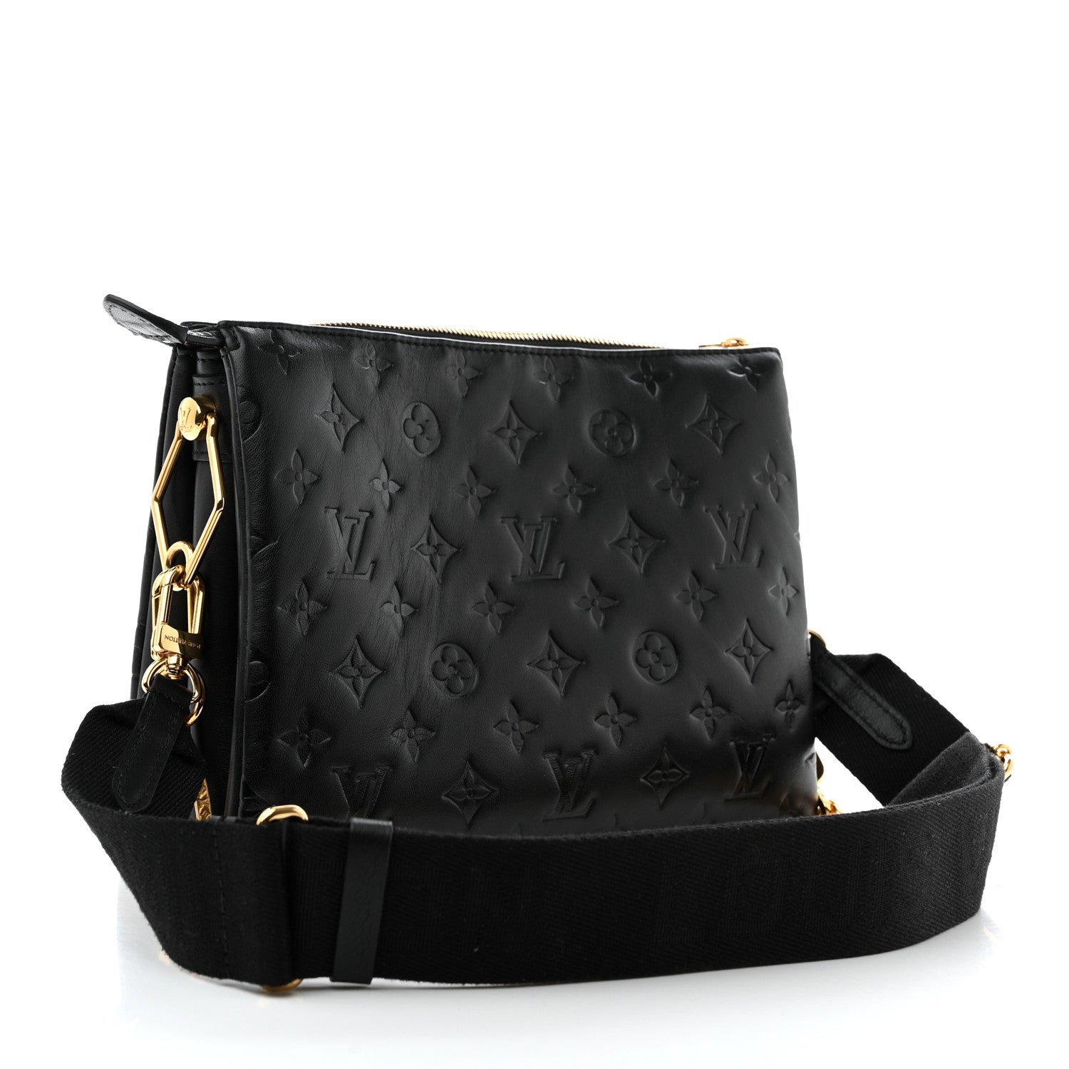 Louis Vuitton Lambskin Embossed Monogram Coussin PM Black 3 of 12