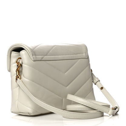 Saint Laurent Calfskin Y Quilted Monogram Toy Loulou Crossbody Bag Ivory 3 of 14