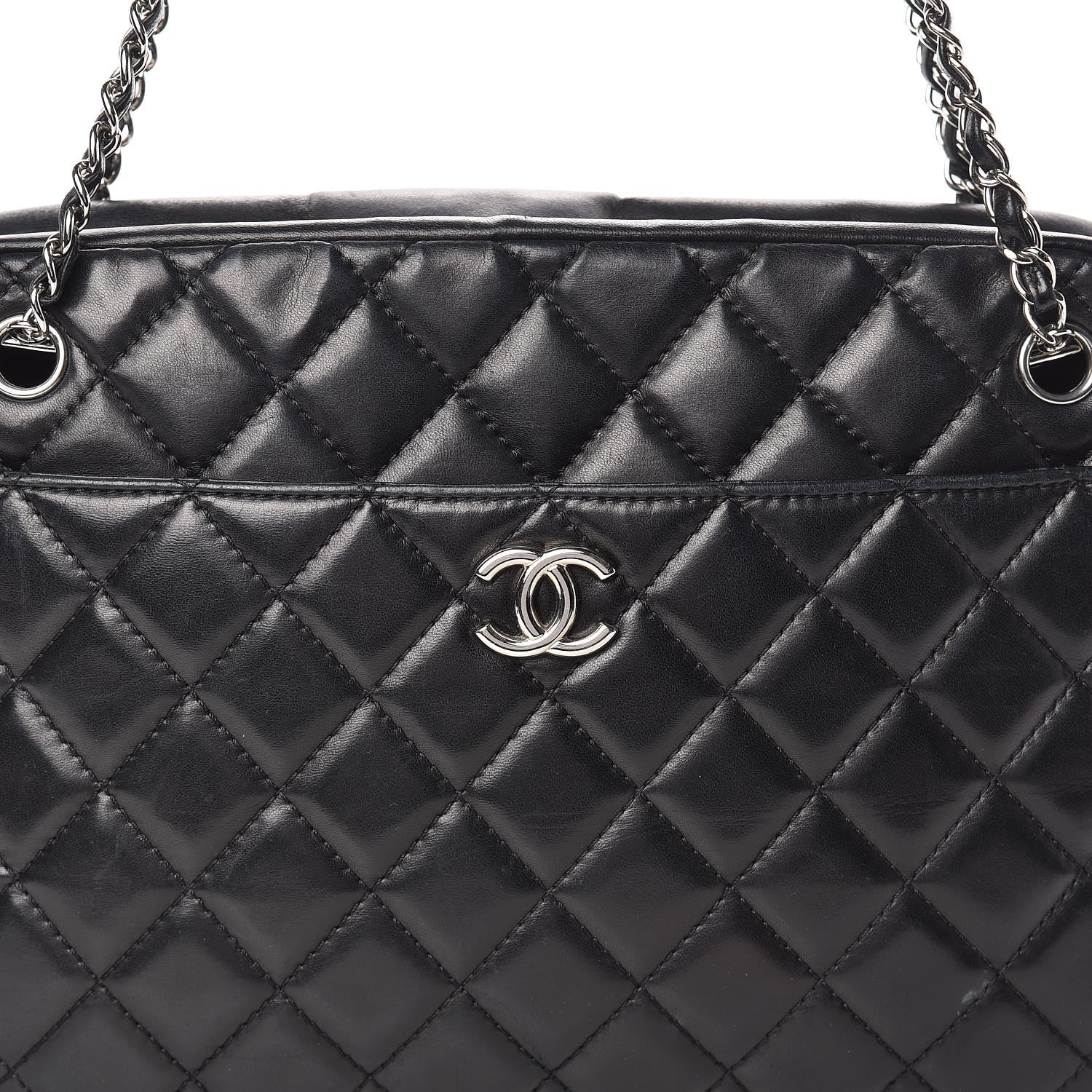 Chanel Lambskin Quilted Large Camera Case Black 12 of 17