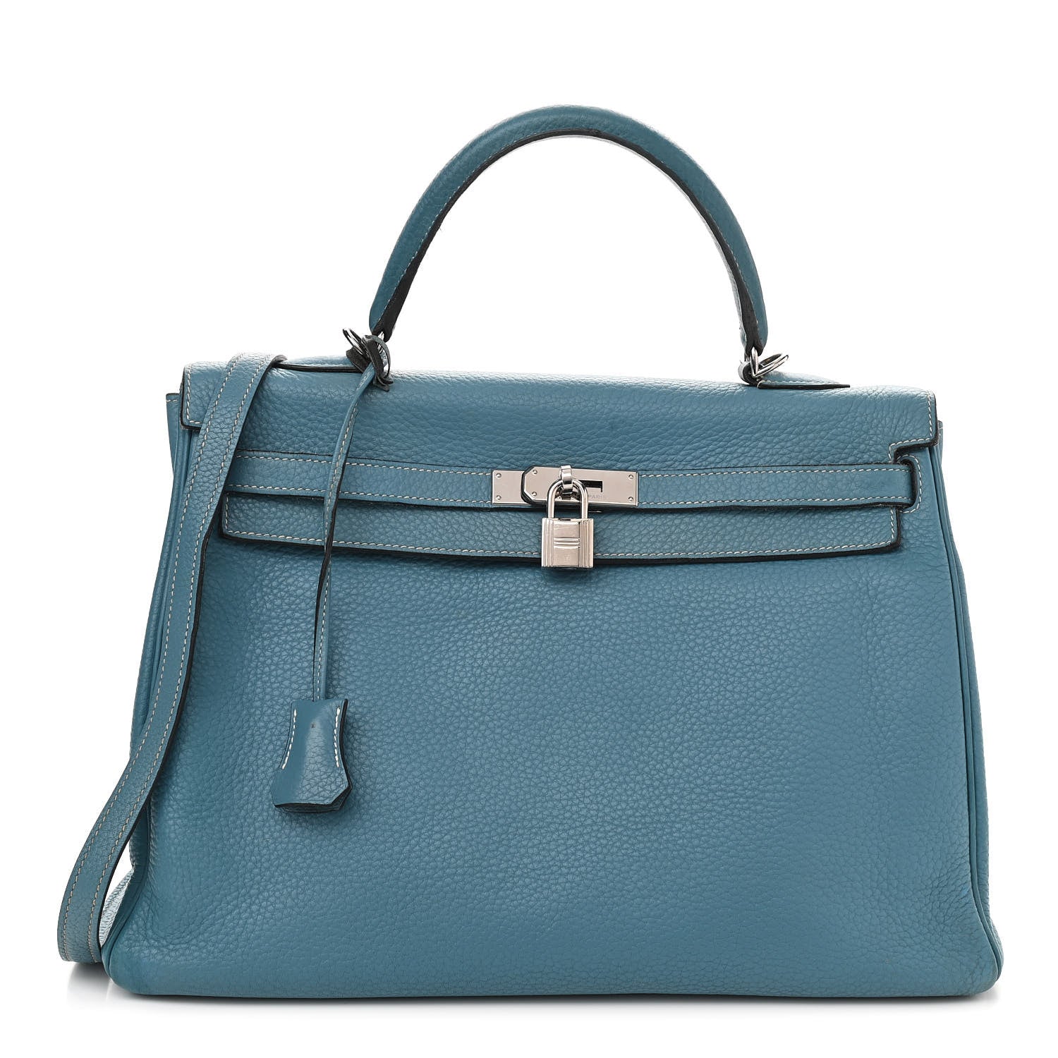 Hermes Taurillon Clemence Kelly Retourne 35 Blue Jean 1 of 23
