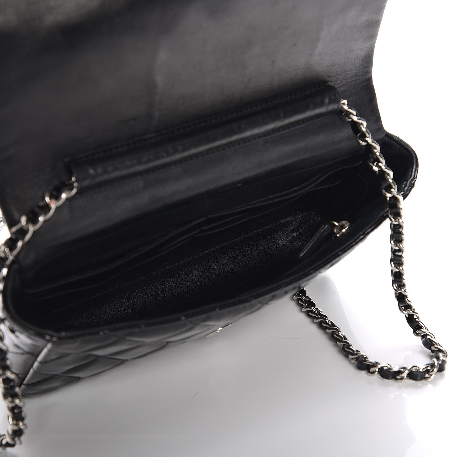 Chanel Patent Quilted Brilliant Wallet On Chain WOC Black 5 of 7