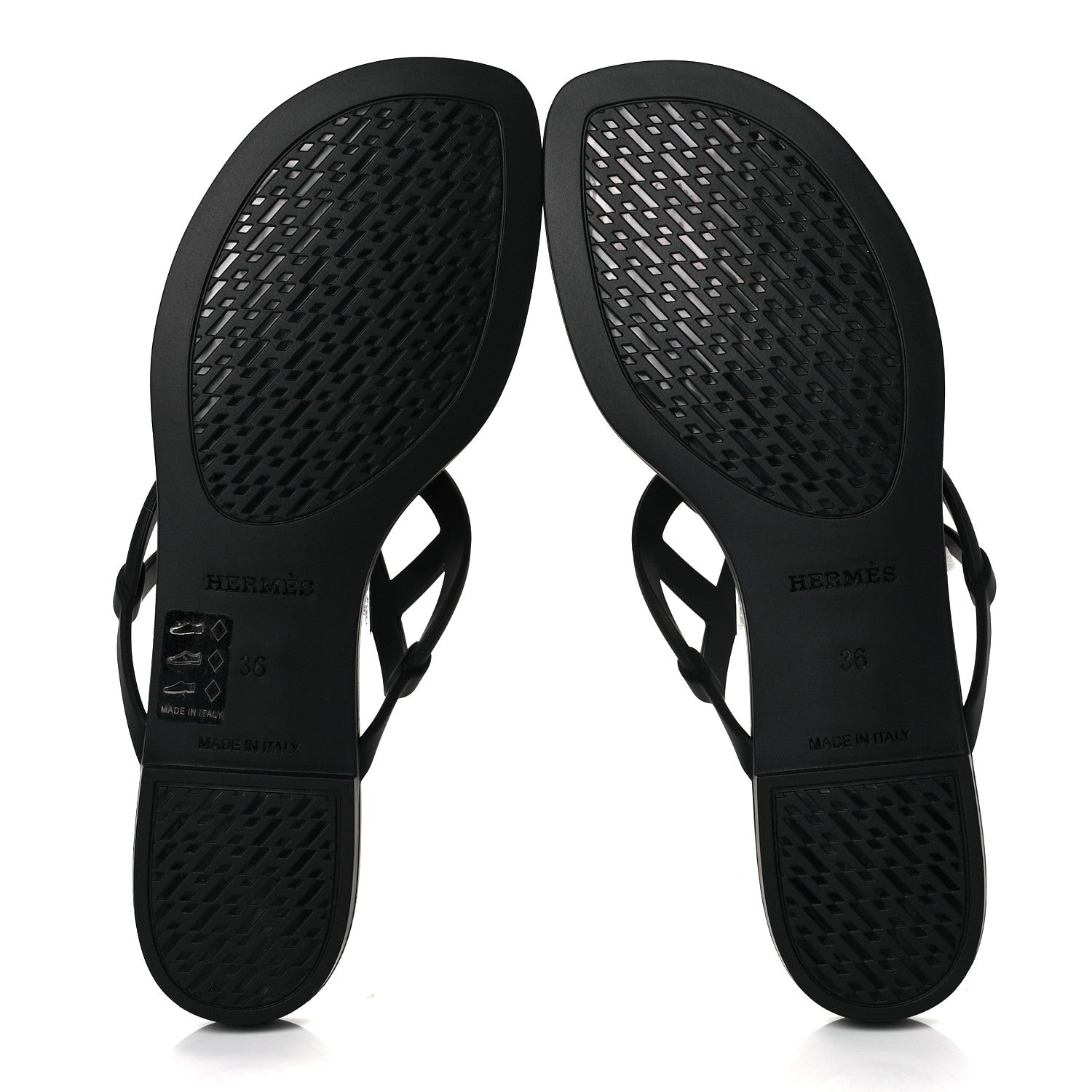 Hermes Rubber Womens Egerie Sandals 36 Black 5 of 10