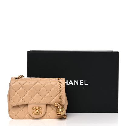 Chanel Lambskin Quilted Mini Pearl Crush Flap Beige 10 of 10