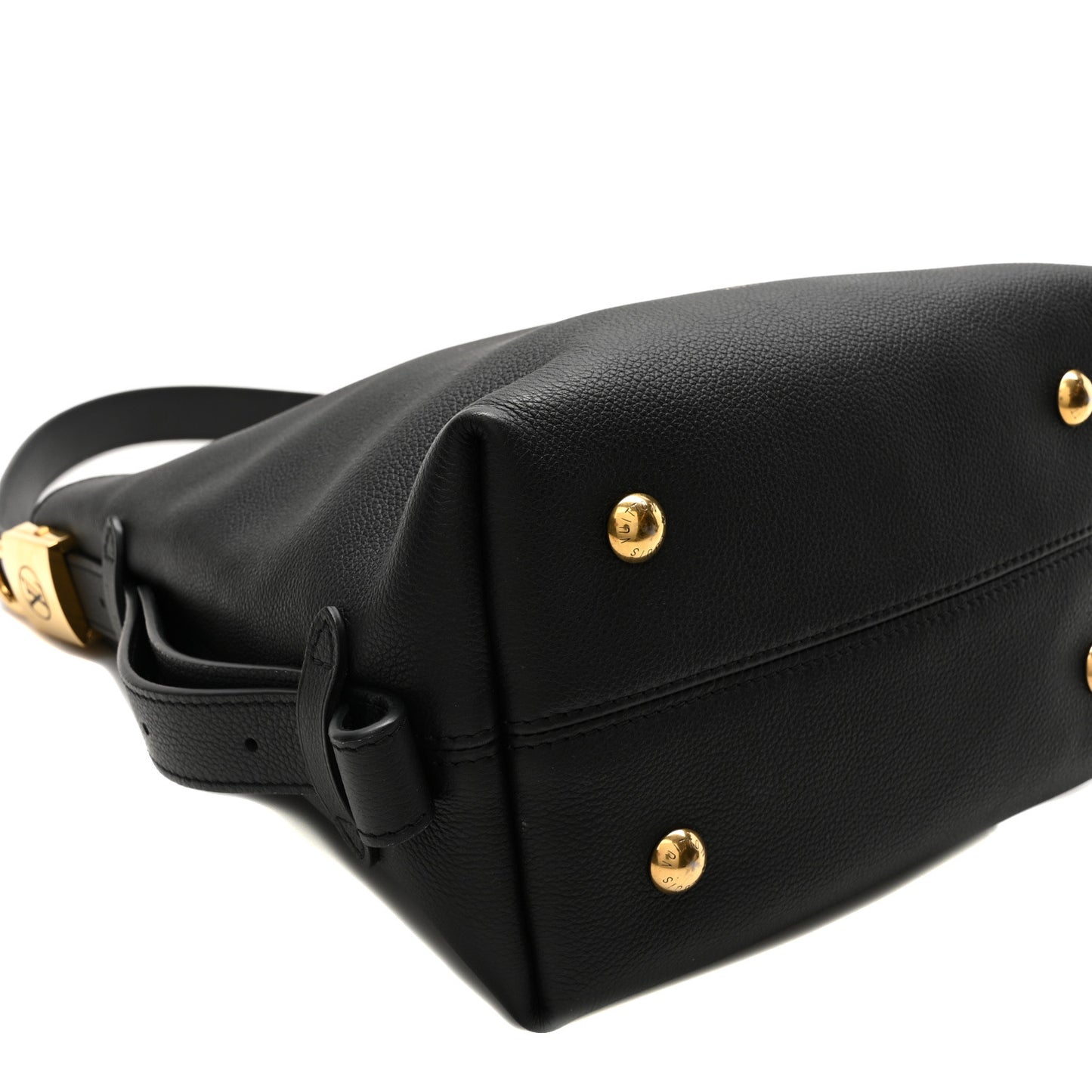 Grained Calfskin Low Key Hobo PM Black