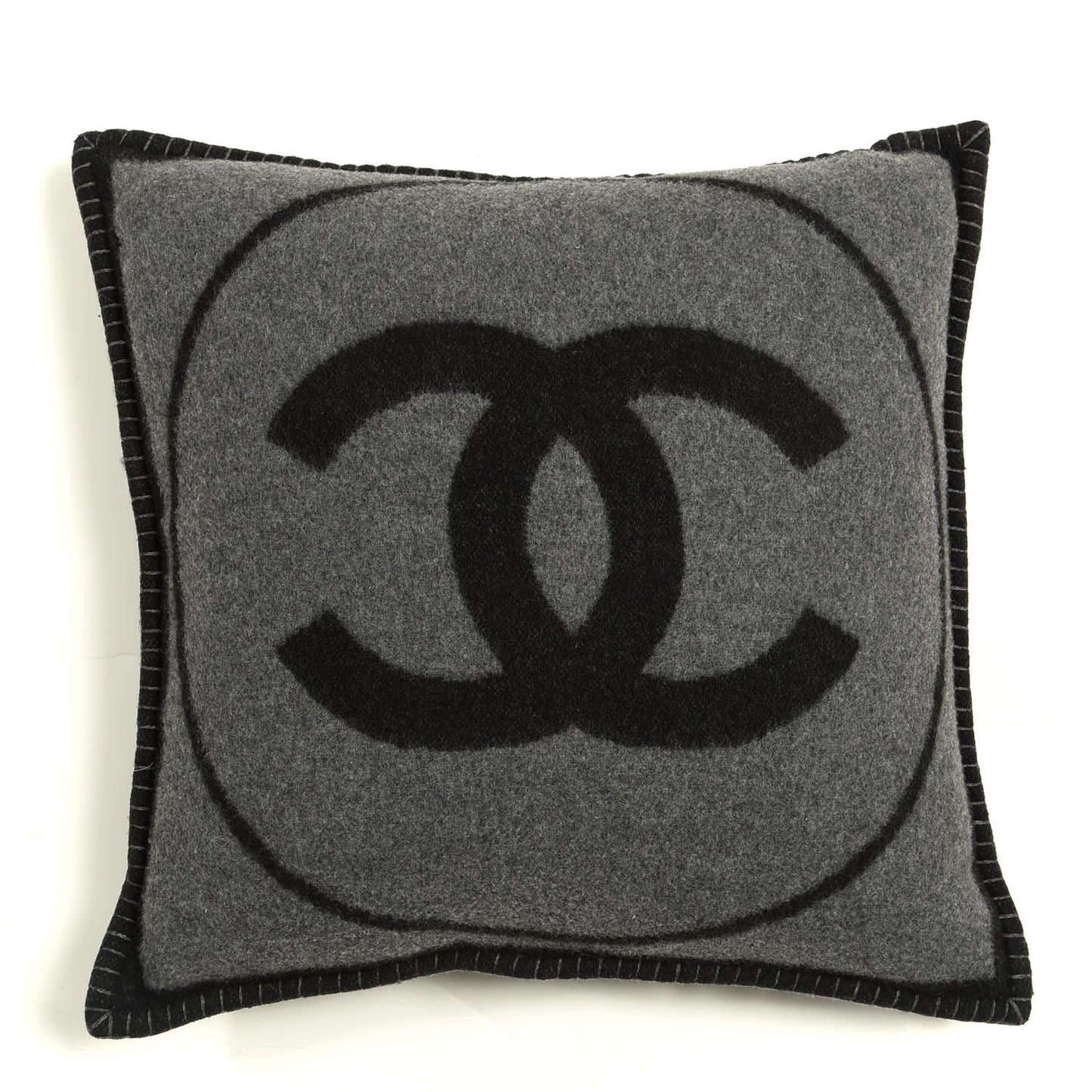 Merino Wool Cashmere CC Pillow Black Grey