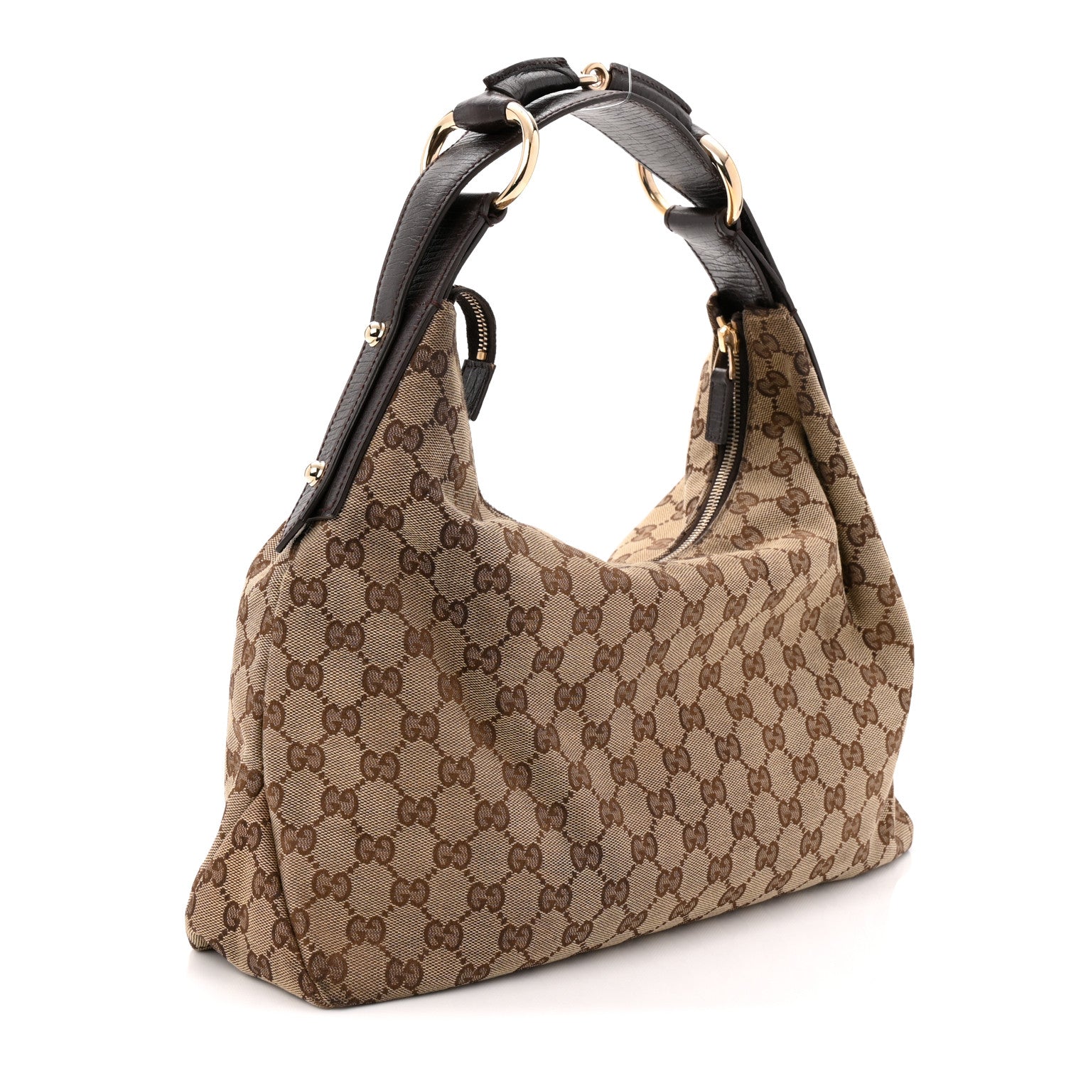 Gucci Monogram Medium Horsebit Chain Hobo Dark Brown 3 of 10
