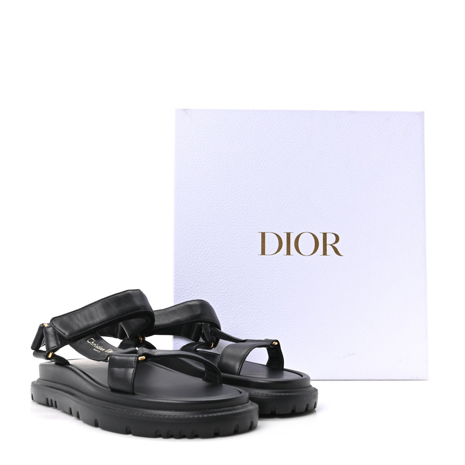 Christian Dior Lambskin D-Wave Sandals 38 Black 10 of 10