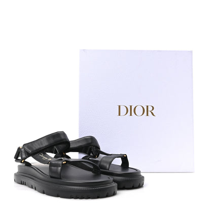 Christian Dior Lambskin D-Wave Sandals 38 Black 10 of 10