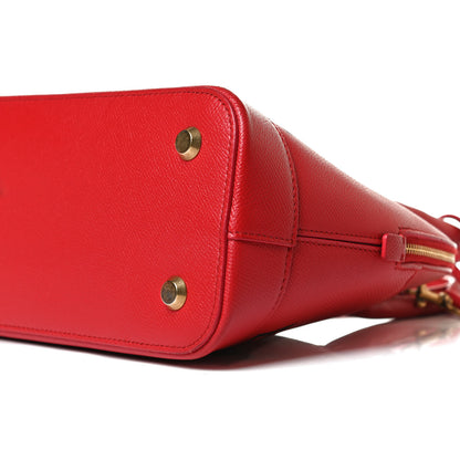 Balenciaga Signature Grained Calfskin Logo S Ville Top Handle Bag Rouge Coquelicot Black 9 of 13