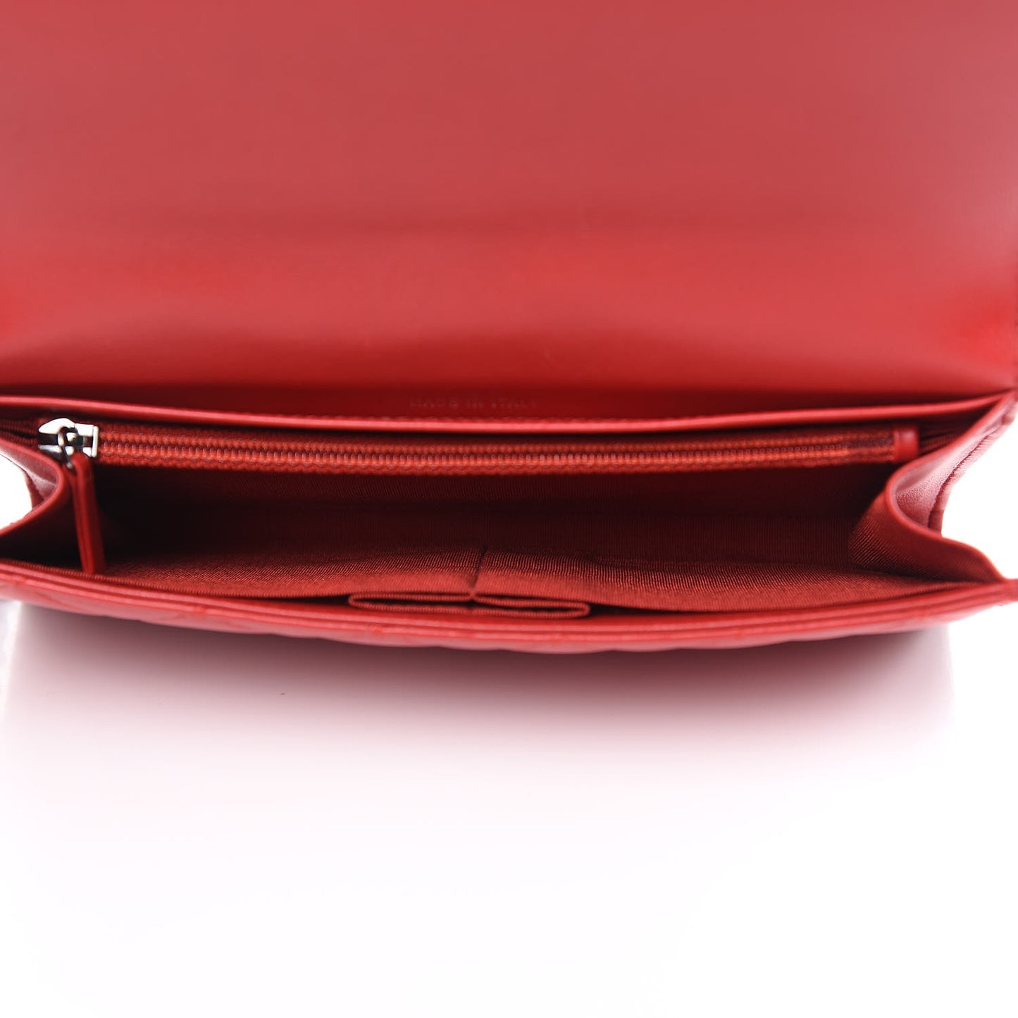 Lambskin Quilted Boy Wallet On Removable Chain WOC Red