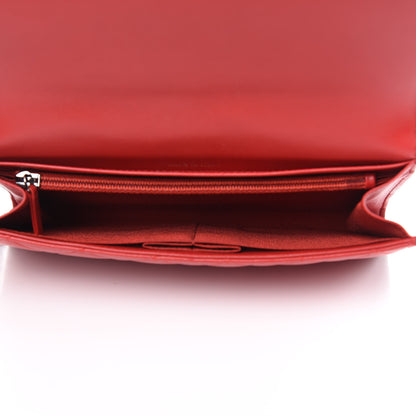 Chanel Lambskin Quilted Boy Wallet On Removable Chain WOC Red 5 of 10