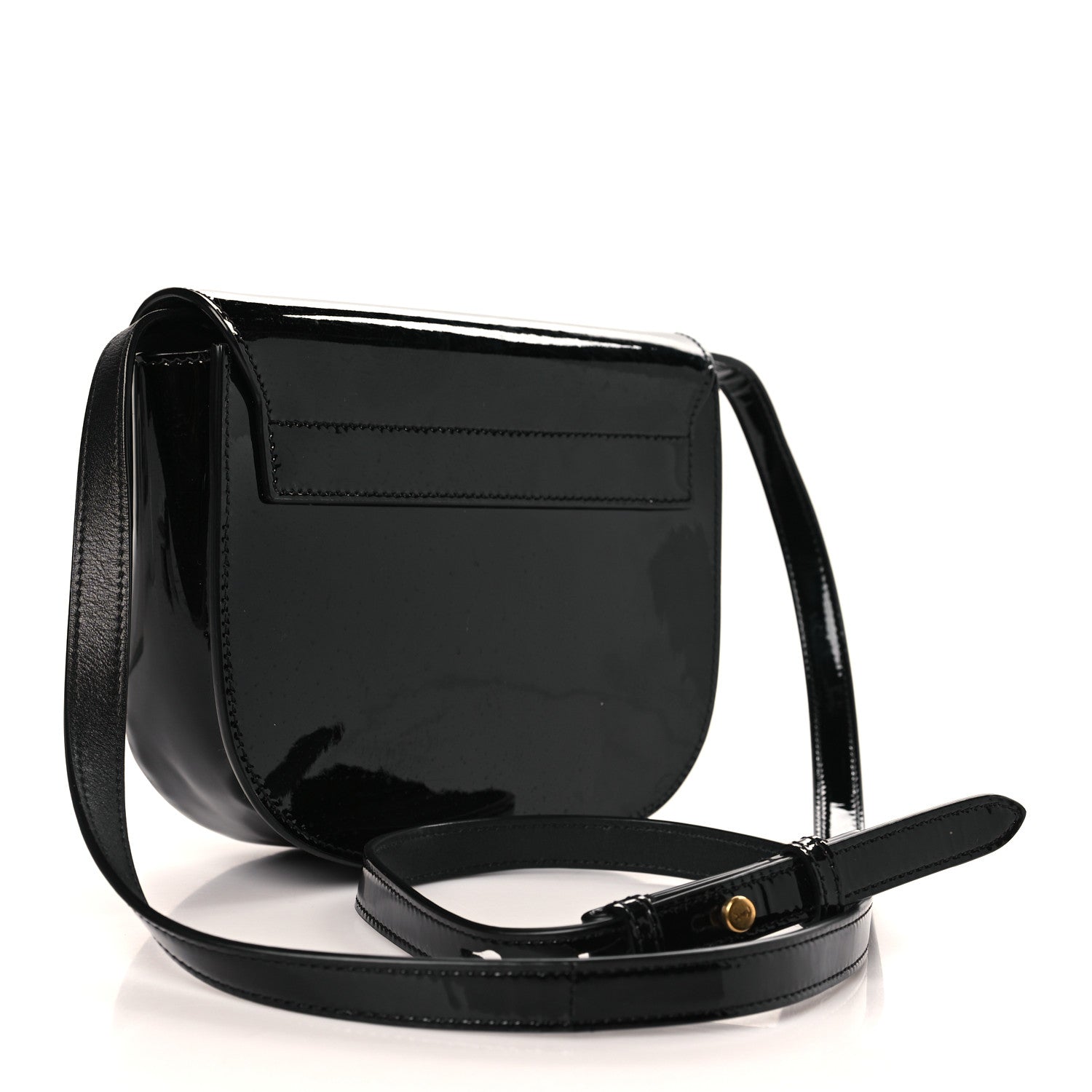 Saint Laurent Patent Calfskin Classic Monogram Small Kaia Satchel Black 3 of 8