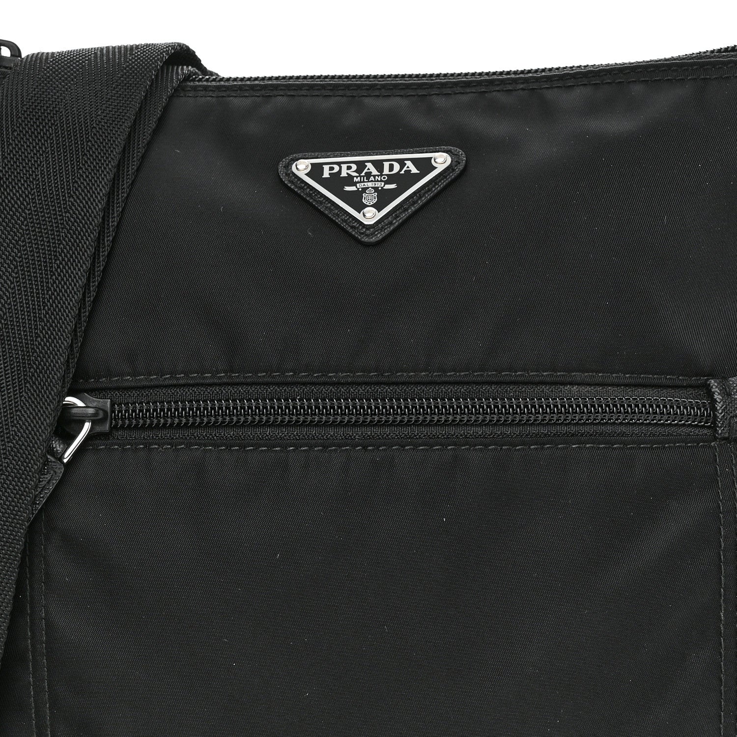 Prada Nylon Saffiano Flat Messenger Bag Black 8 of 10