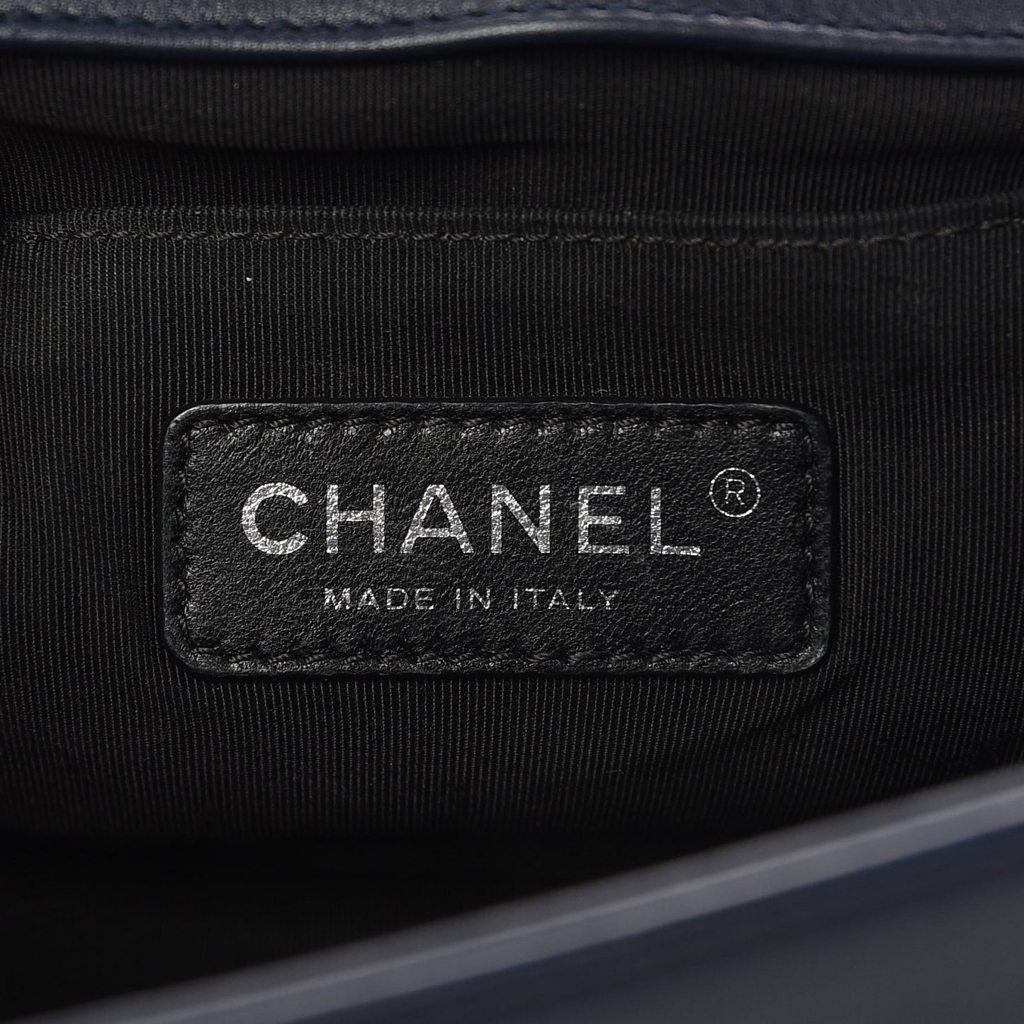 Calfskin Quilted Studded Medium Boy Flap Navy