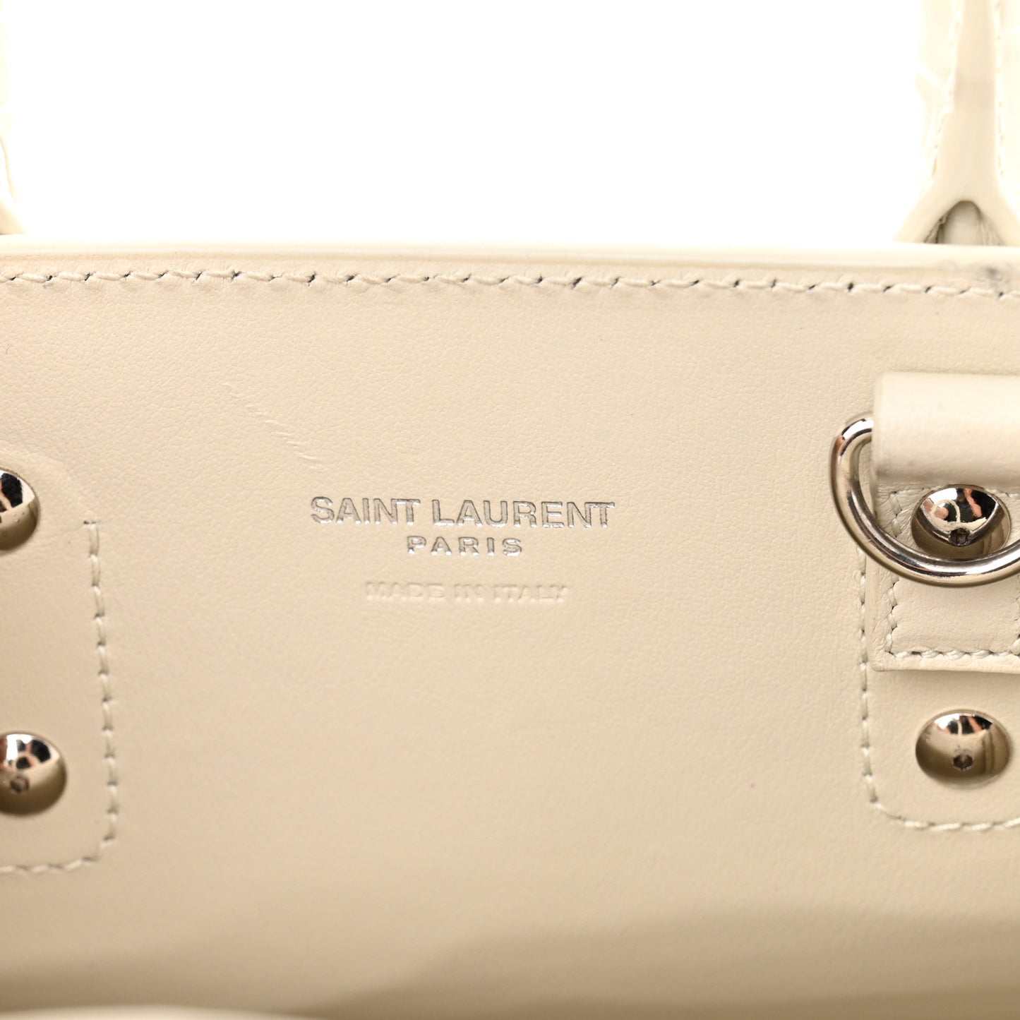 Calfskin Crocodile Embossed Nano Sac De Jour Crema Soft