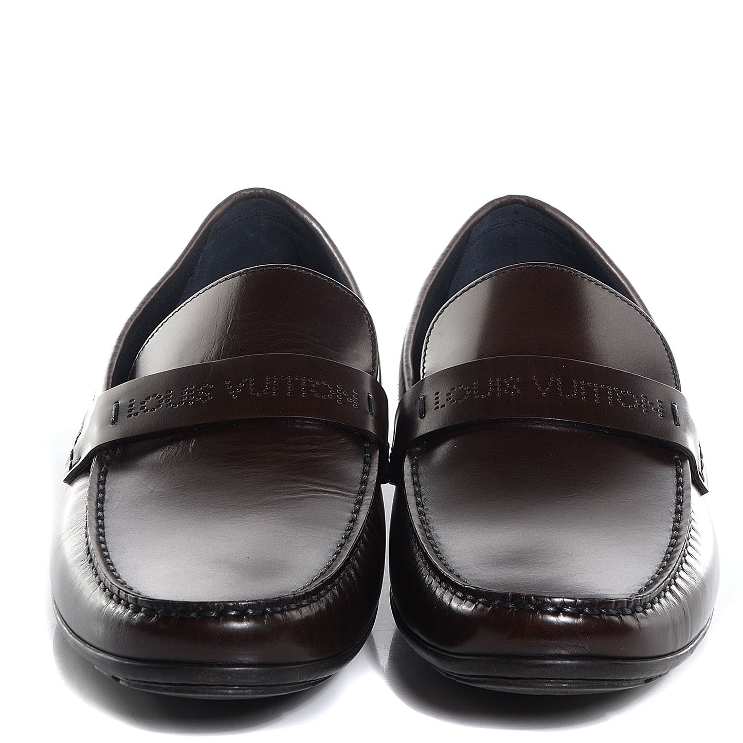 Mens Calfskin Bowery Moccasin Loafer 10 Brown