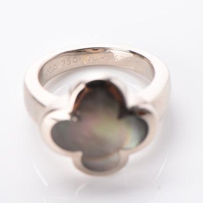 Van Cleef & Arpels 18K White Gold Mother of Pearl Pure Alhambra Ring 49 4.75 5 of 7