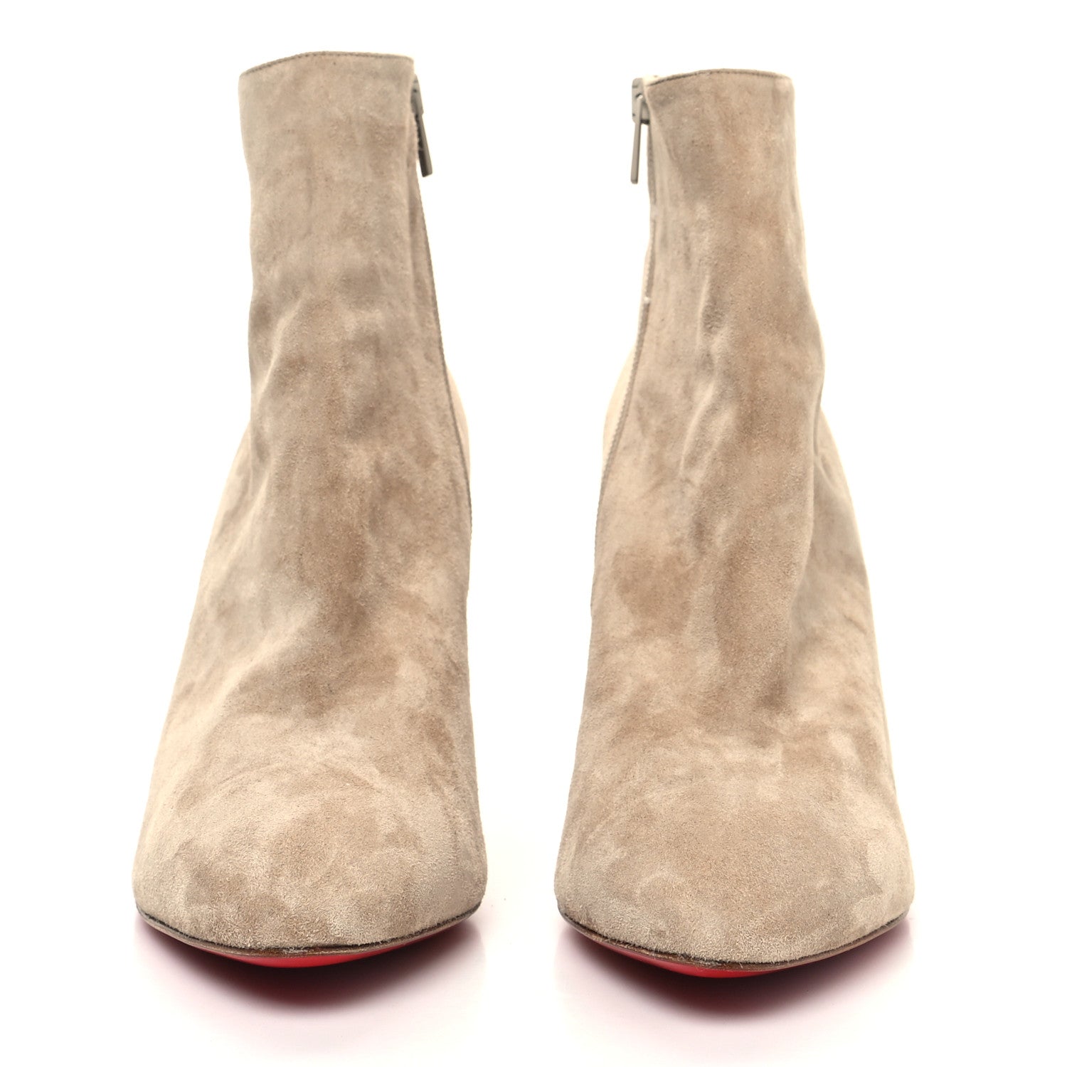 Christian Louboutin Veau Velours Eloise Booty 85 Ankle Boots 41 Nocciola 2 of 8