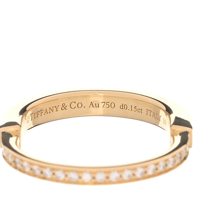 Tiffany 18K Yellow Gold Diamond Lock Ring 57 8 4 of 5