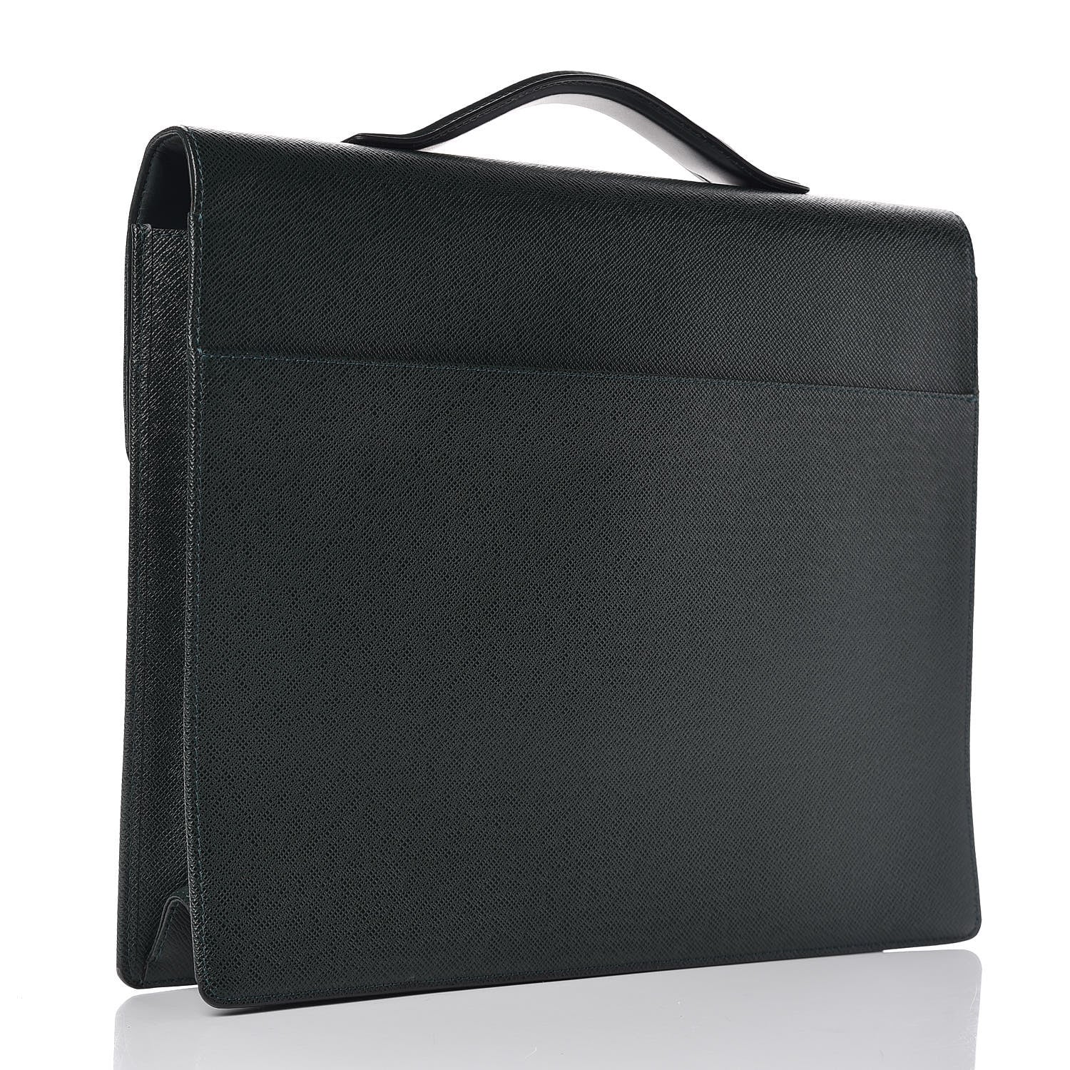 Louis Vuitton Taiga Serviette Khazan 1 Soufflet Briefcase Vert 4 of 13