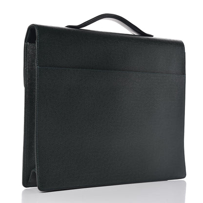 Louis Vuitton Taiga Serviette Khazan 1 Soufflet Briefcase Vert 4 of 13