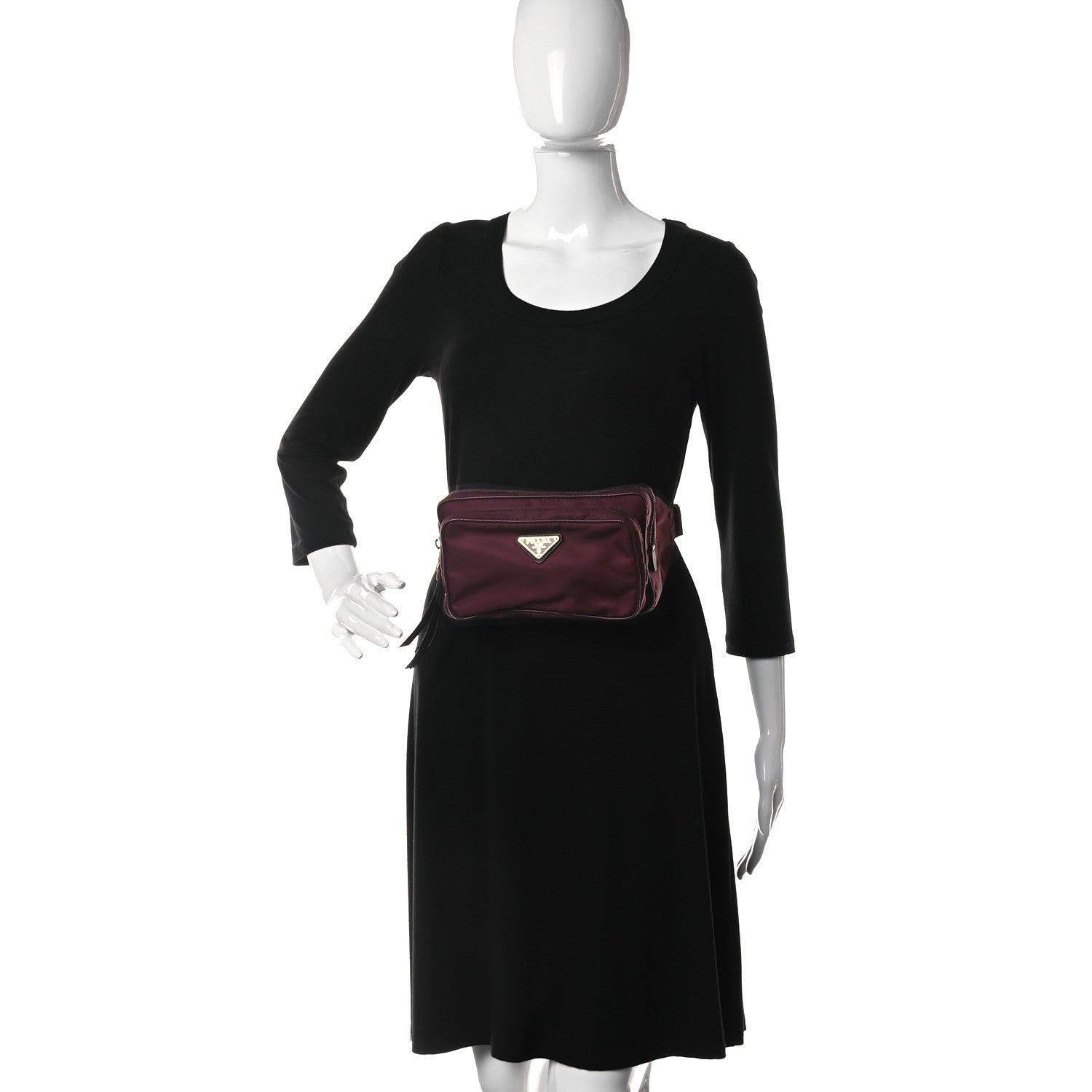 Prada Re-Nylon Saffiano Belt Bag Z Bordeaux 2 of 10