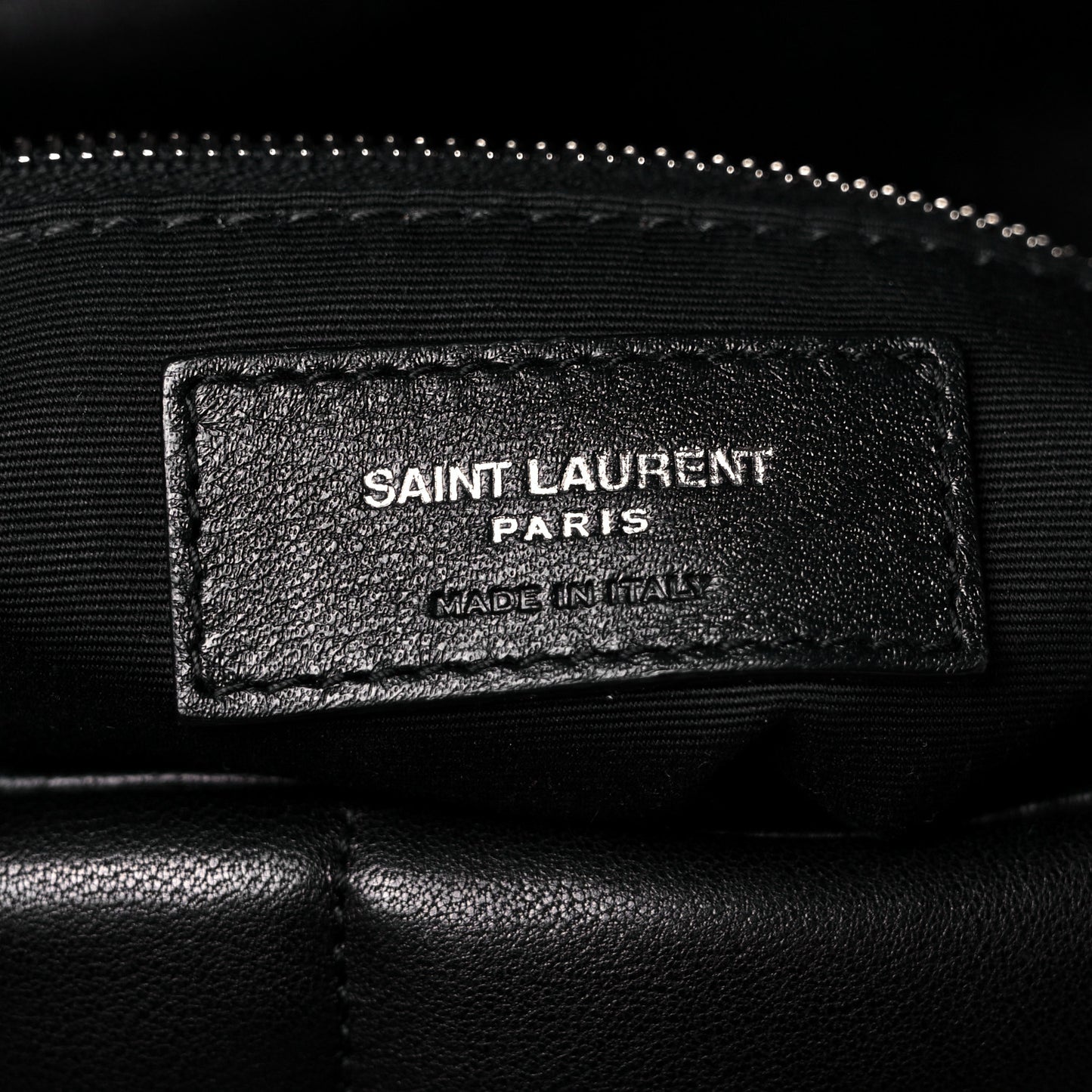 Lambskin Quilted Small Loulou Puffer Monogram Chain Satchel Black