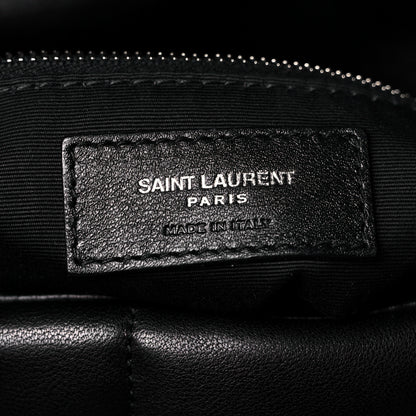 Saint Laurent Lambskin Quilted Small Loulou Puffer Monogram Chain Satchel Black 6 of 11