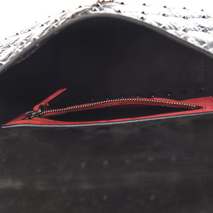 Valentino Garavani Craquele Nappa Medium Rockstud Spike Shoulder Bag Black 5 of 10