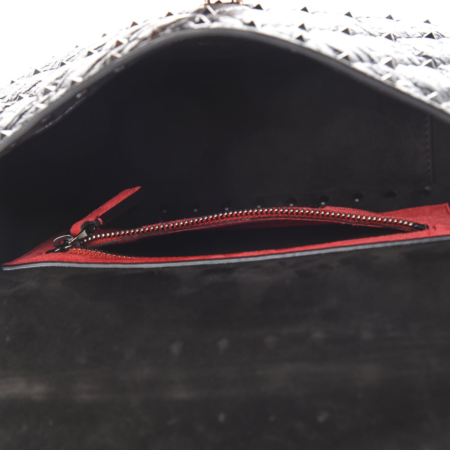 Valentino Garavani Craquele Nappa Medium Rockstud Spike Shoulder Bag Black 5 of 10