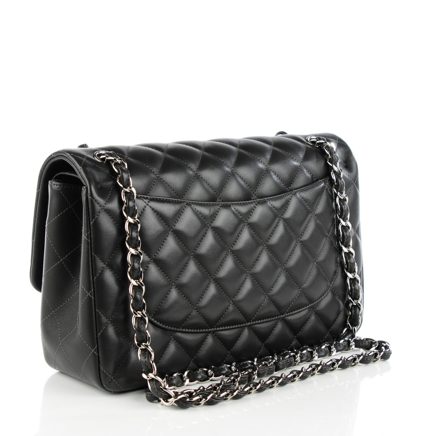 Chanel Lambskin Quilted Jumbo Double Flap Dark Grey 3 of 8