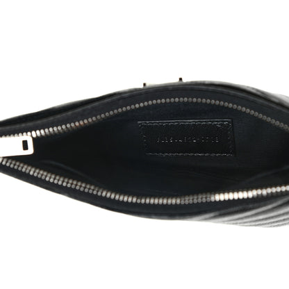 Saint Laurent Grain De Poudre Chevron Monogram Bill Pouch Black 5 of 7