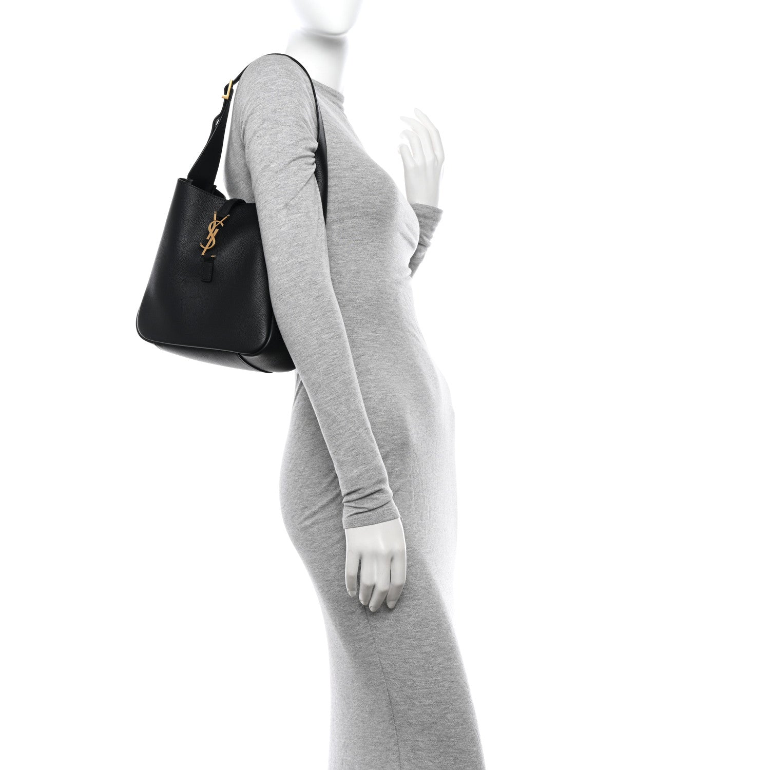 Saint Laurent Smooth Calfskin Small Le 5 A 7 Soft Hobo Black 2 of 11