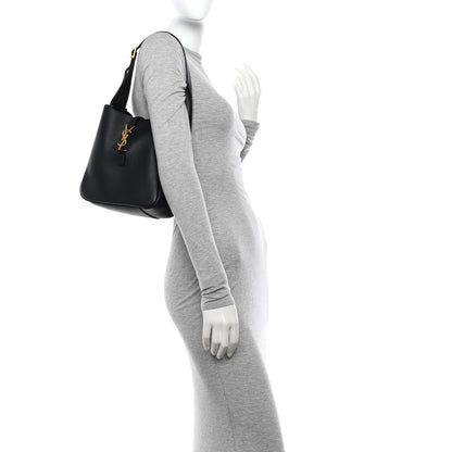 Saint Laurent Smooth Calfskin Small Le 5 A 7 Soft Hobo Black 2 of 11