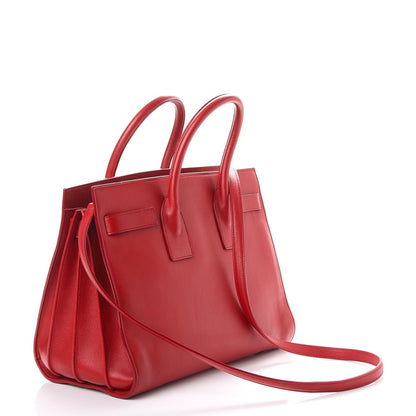 Saint Laurent Grained Calfskin Small Sac De Jour Lipstick Red 2 of 10