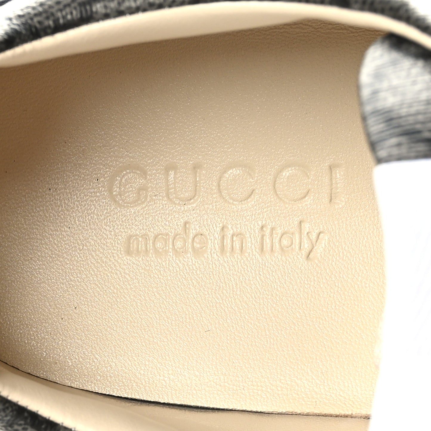 GG Supreme Monogram Apollo Calfskin Mens Rhyton Sneakers 8 Grey Black Graphite Grey