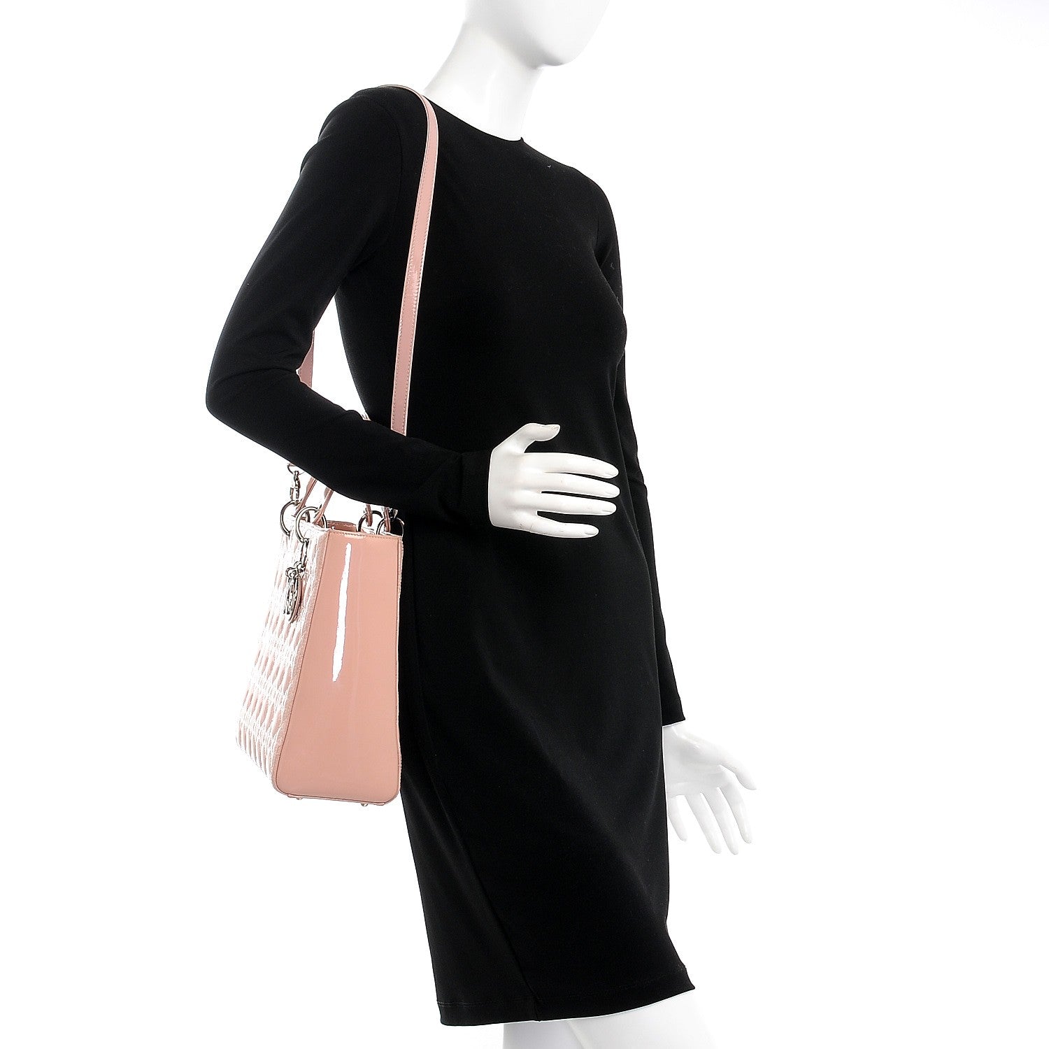 Christian Dior Patent Cannage Large Lady Dior Light Pink 2 of 8