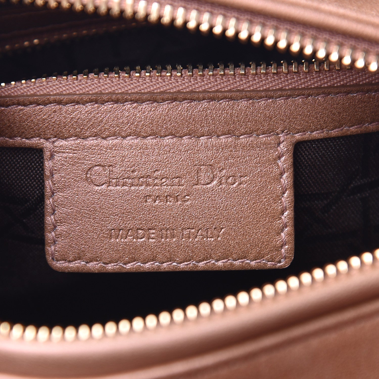 Christian Dior Metallic Lambskin Cannage Medium Lady Dior Bronze 6 of 11