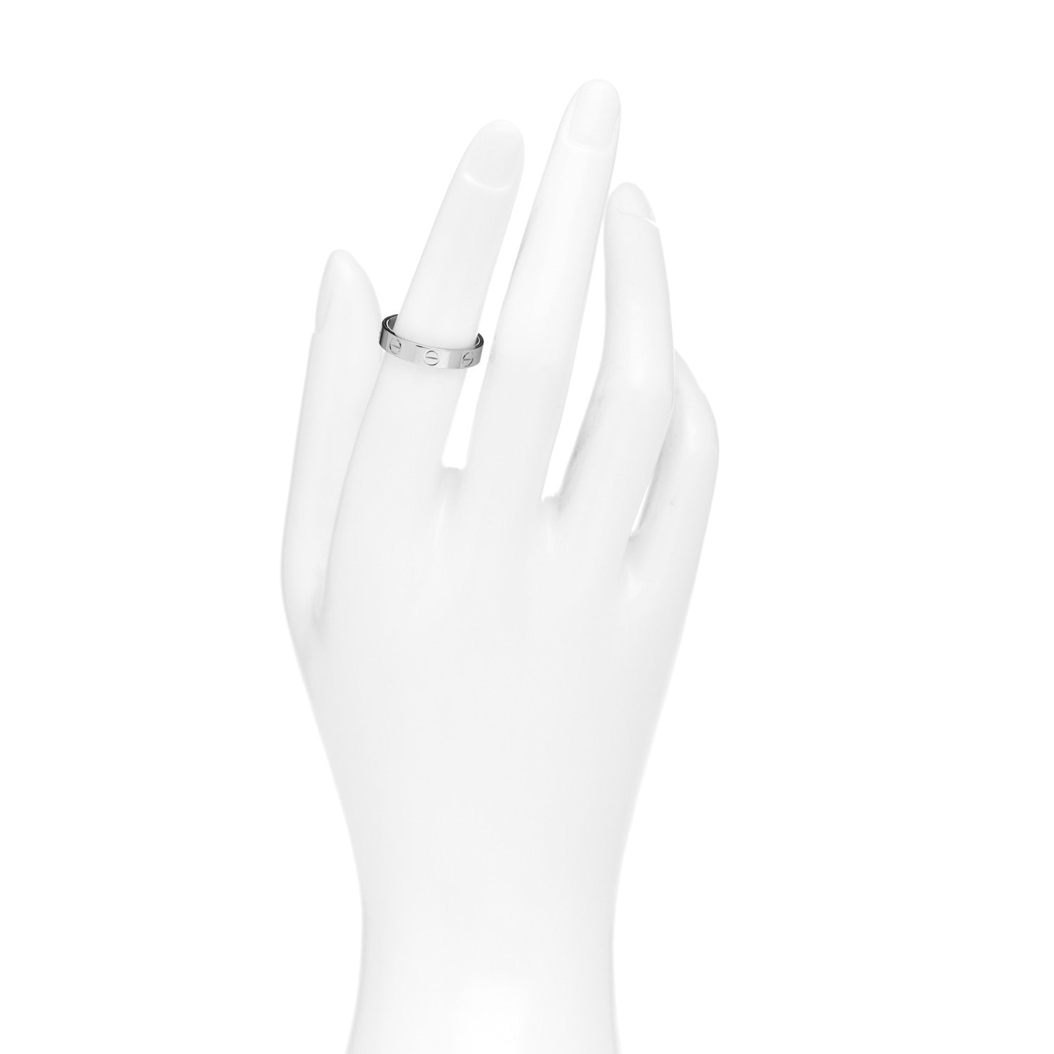 Cartier 18K White Gold 3.5mm LOVE Wedding Band Ring 52 6 2 of 4
