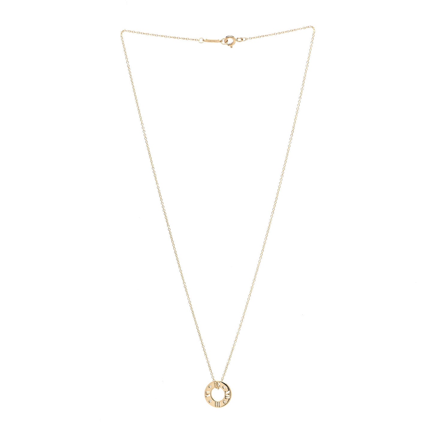 18K Yellow Gold Diamond Atlas Pierced Pendant Necklace