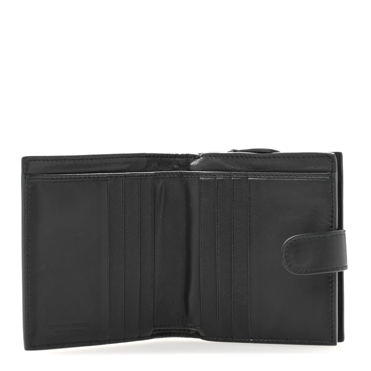 Nappa Intrecciato Snap Wallet Black