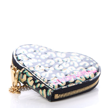 Louis Vuitton Vernis Leopard Coeur Heart Coin Purse Blue Infini 4 of 6