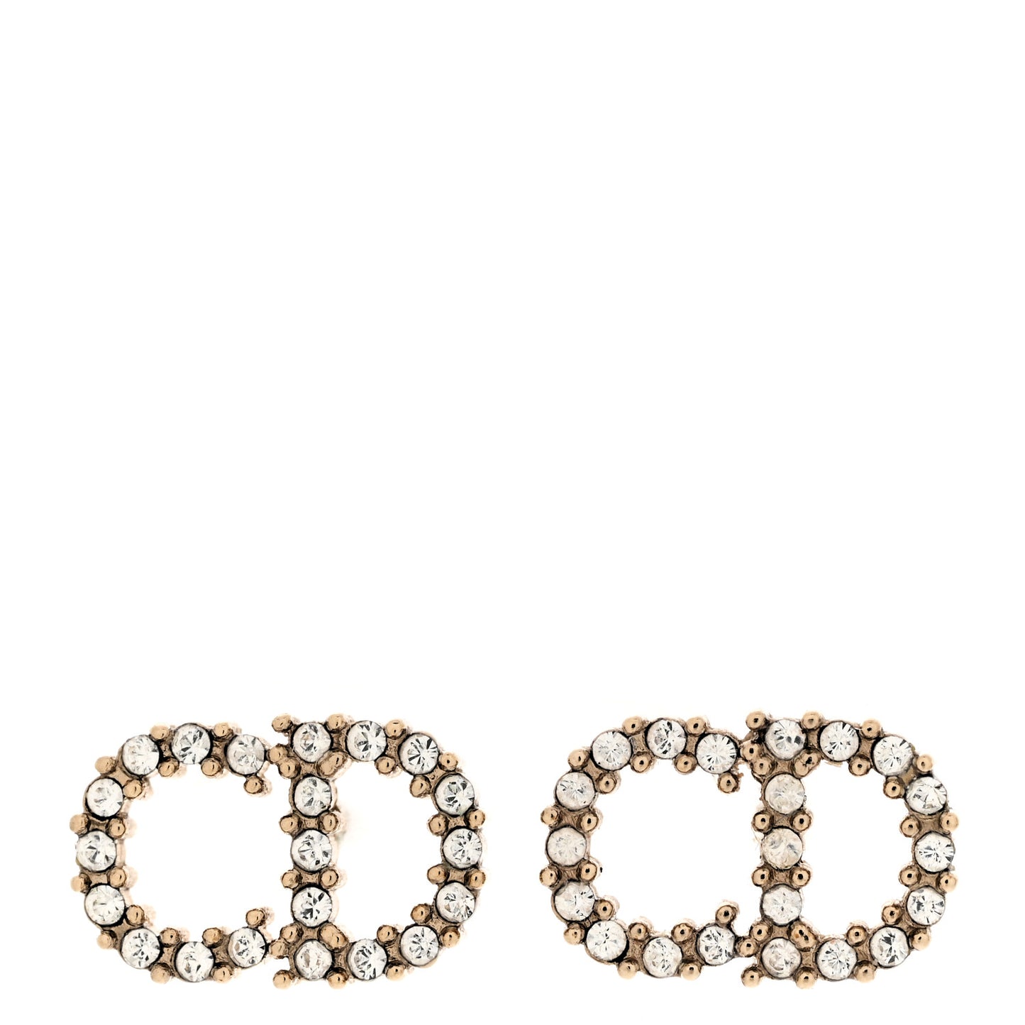 Strass Crystal CD Earrings Gold