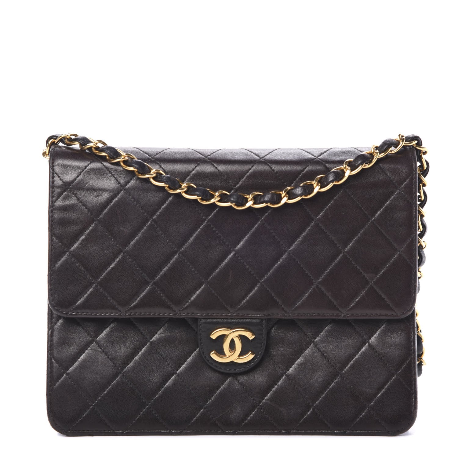 Chanel Lambskin Quilted Small Single Flap Black 1 of 16