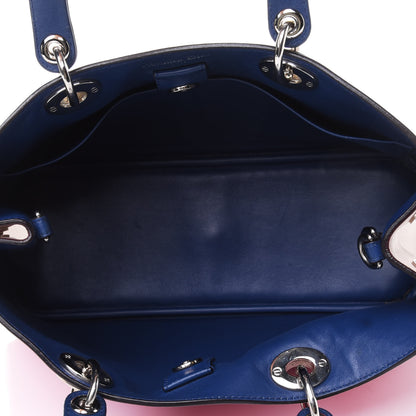 Christian Dior Smooth Calfskin Small Tri-Color Diorissimo Toe Fuchsia Dune 4 of 4