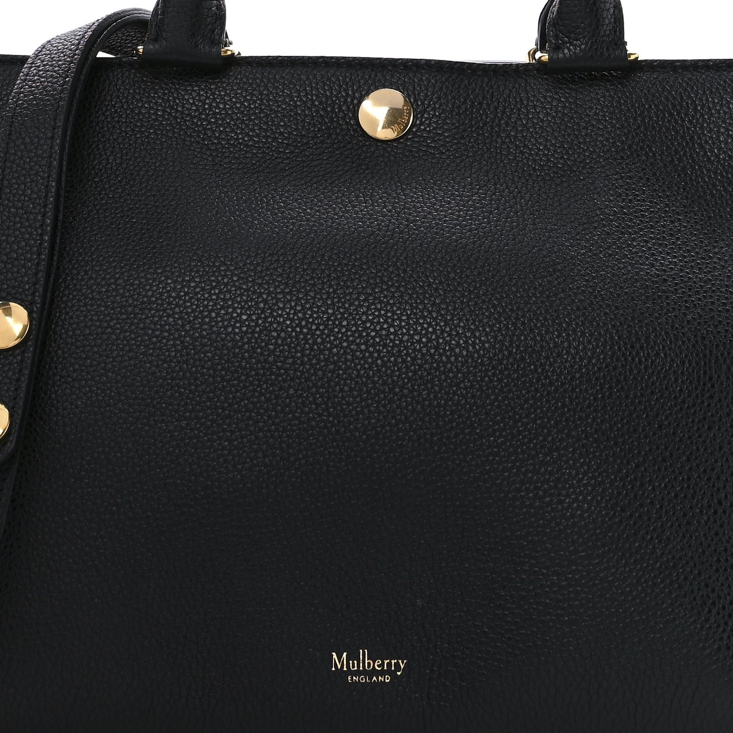 Small Classic Grain Stud Tote Black