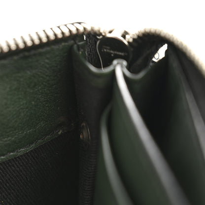 Salvatore Ferragamo Calfskin Gancini Embossed Wristlet Clutch Dark Green 12 of 13